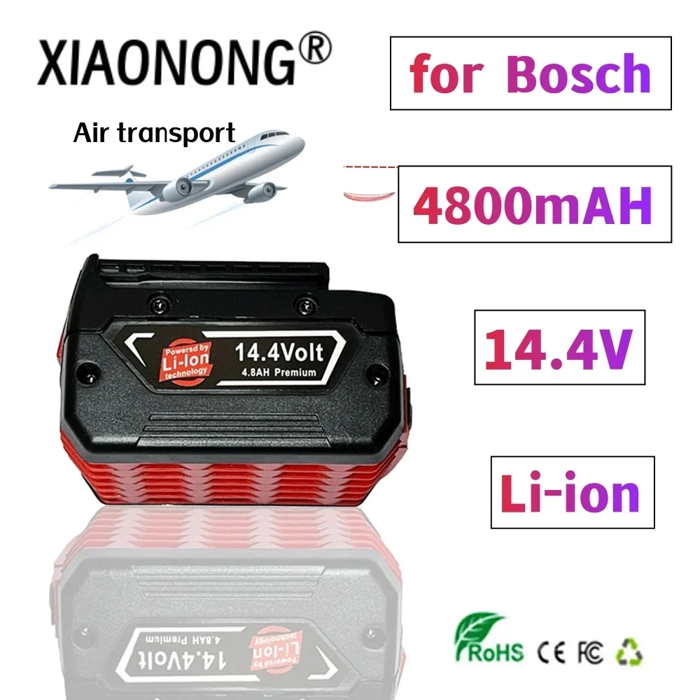 

For Bosch 14.4V BAT614 4800mAh Replace Li-ion Battery Pack Electric Drill Screwdriver BAT607