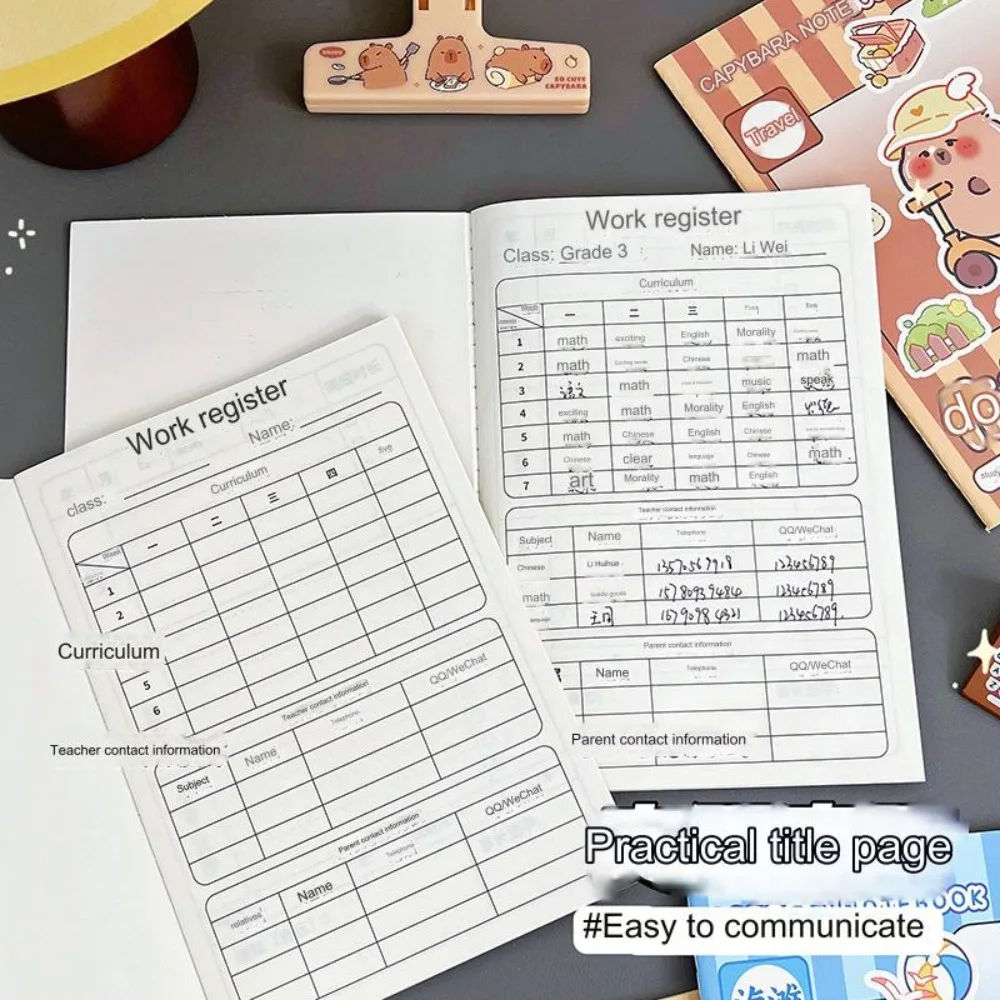 Student Stationery Capybara Notebooks Homework Creative Registration Books Subject Workbook Cartoon A5 Notebook School Supplies