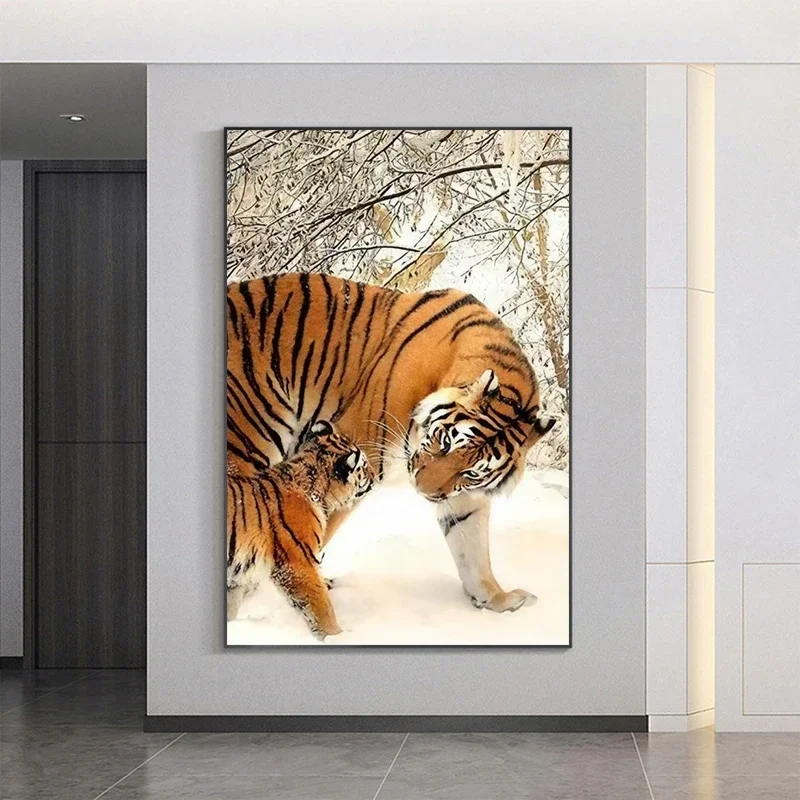 Animal Diamond Painting 5d Full Diamond Tiger Hand Embroidery Living Room Bedroom Entrance Decoration Painting Hanging Painting