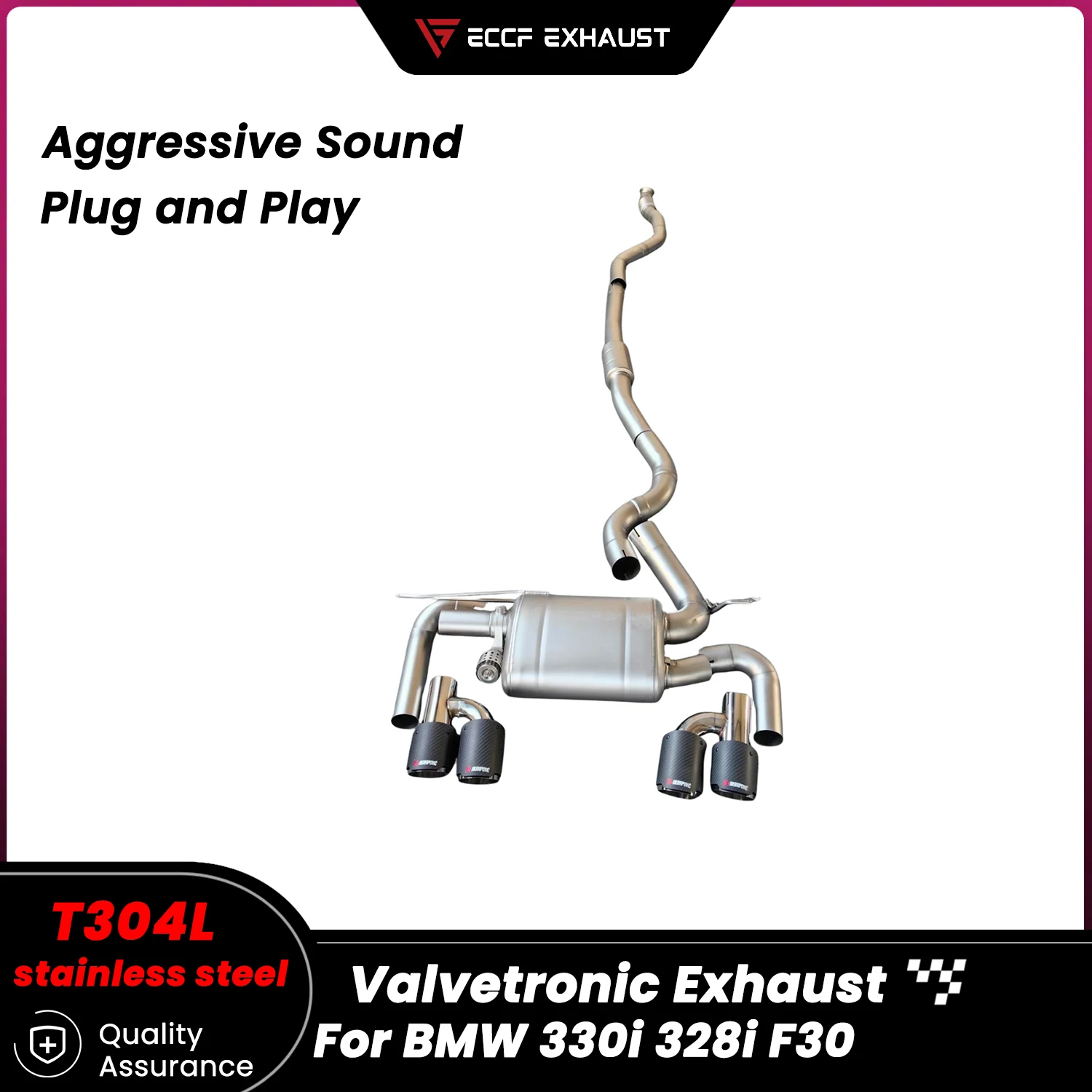 

Sporty Pneumatic Valve Catback Exhaust for BMW 330i 328i F30 Freely Adjustable Sound Control Easy Installation