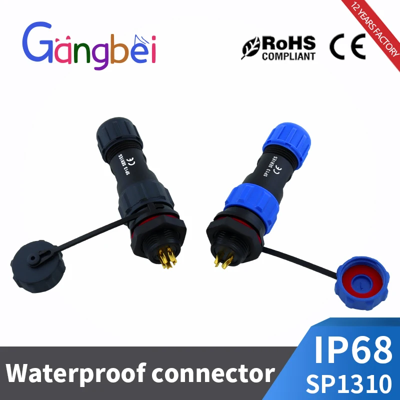 Waterproof connector SP13-2pin 3pin 4pin 5/6/7/9pin IP68 waterproof electrical connector SP1310P SP1312S SP1311S SP1313S Gangbei