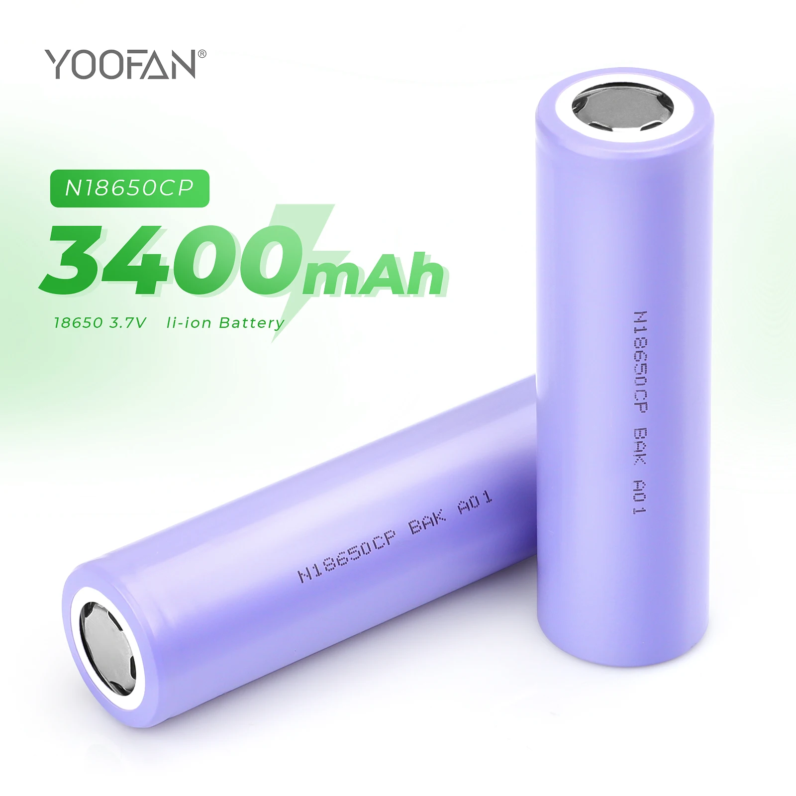 YOOFAN-Batería de iones de litio 18650 Original, pila recargable de alta capacidad, 3,7 V, 3400mah, N18650CP, 18650