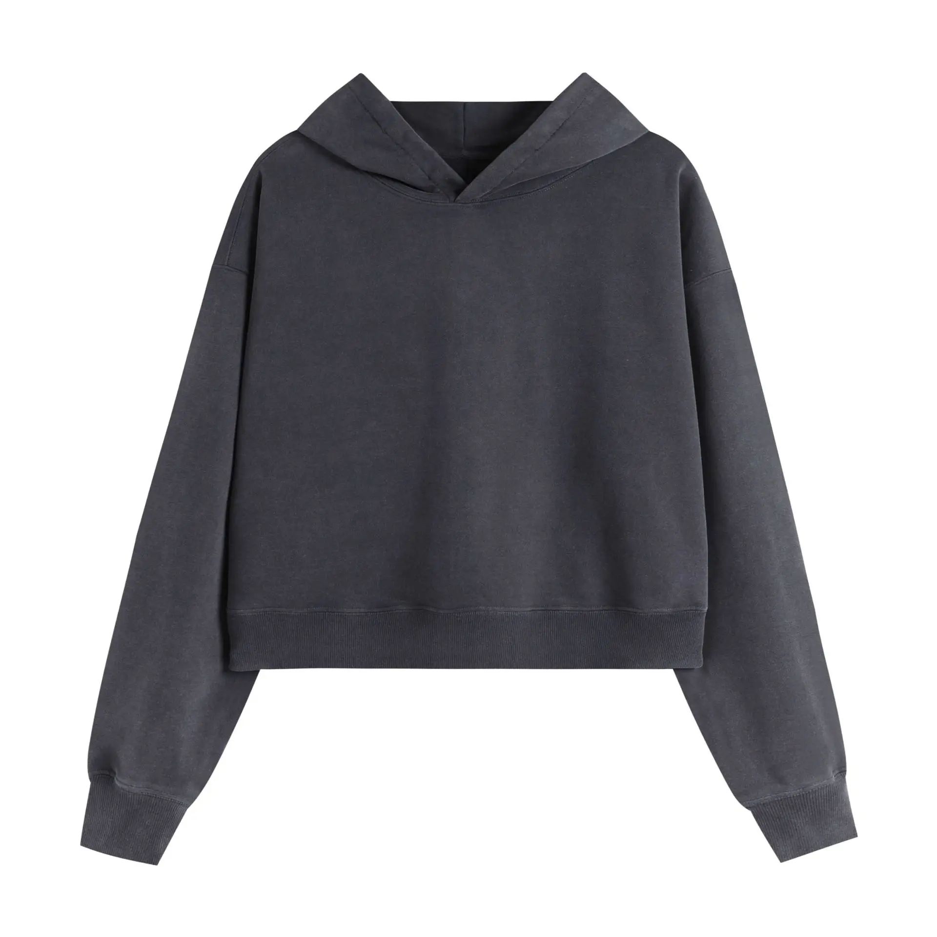 Lezyan Dazzling Dye Spray Horse Liu Gradual Change Short Washed Retro Old Hooded Sweater Hoodie Oversize Coat