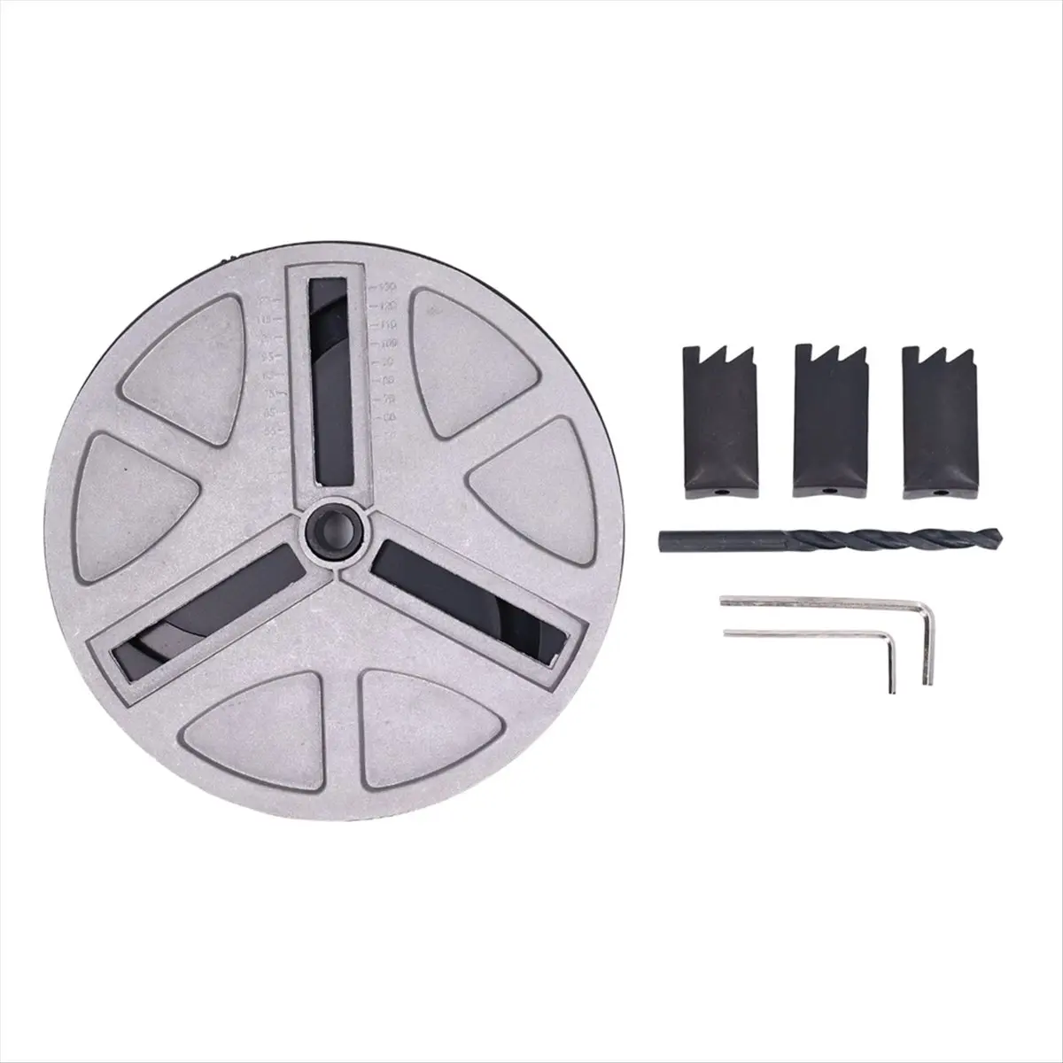 DT35BG Round Circular Punch Saw Adjustable Punching Saw Hole Opener Tools with Positioning Bit and 3 Tooth Blades
