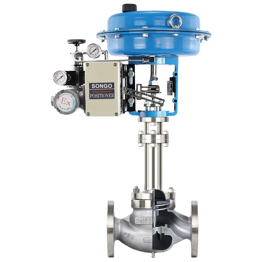Bellows Sealed Pneumatic Steam Globe Valve Flange  150 Stainless Steel 304 Pneumatic Diaphragm Regulating Valve