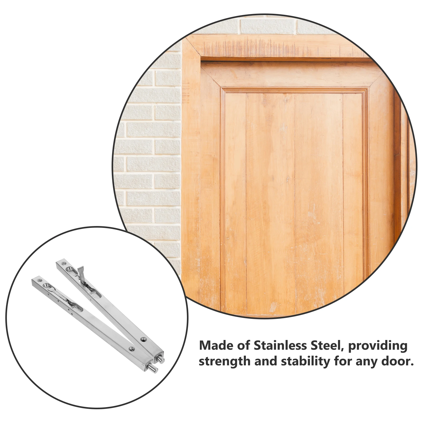 

2pcs Fire Door Bolt Stainless Steel Security Latch Easy Installation Home Safety Locks Spring Wooden Doors Windows