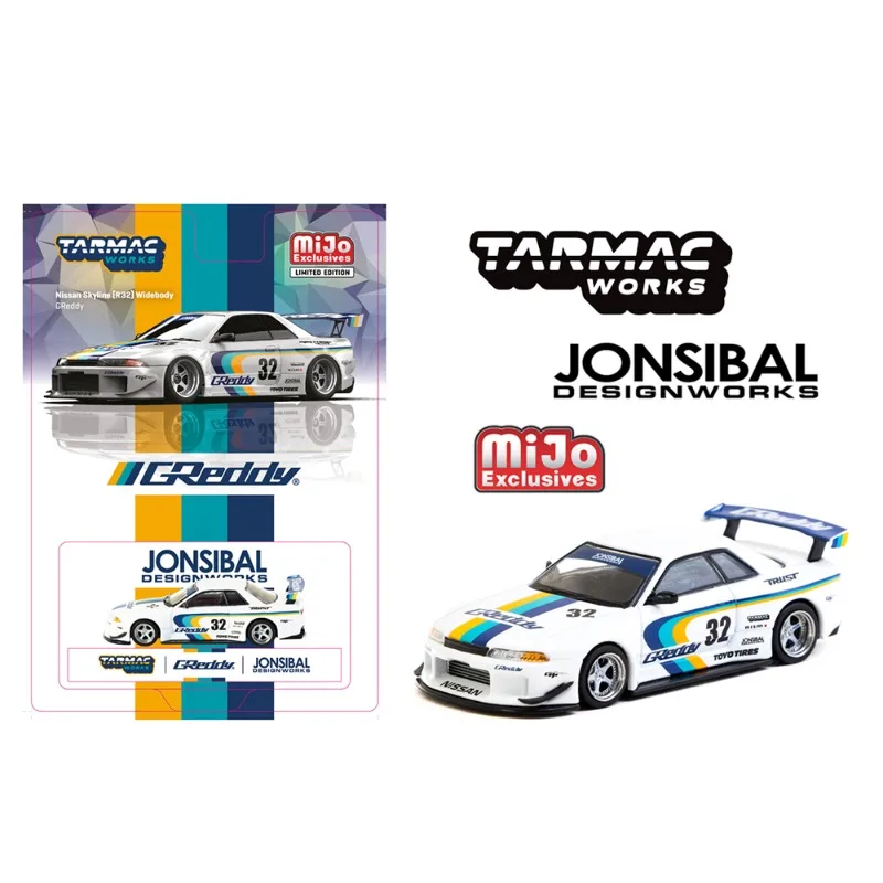 

Tarmac Mijo 1:64 NISSAN SKYLINE GT-R R32 WIDEBODY JONSIBAL T64G-061-GDY Alloy Premium Diecast Car Model Vehicle Collectible