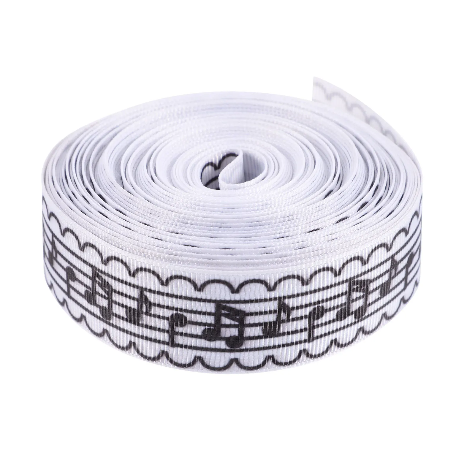 

10 Yard Music Theme Ribbon 1 Inch Curling Ribbon for Crafts Gift Packaging Decorations Christmas Party Supplies Black White