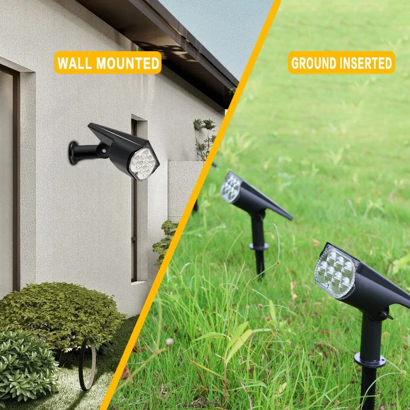 

1-7 шт. лампа на солнечной энергии 2/7 светодиодов регулируемый солнечный прожектор в земле IP65 водонепроницаемый ландшафтный настенный светильник наружное освещение