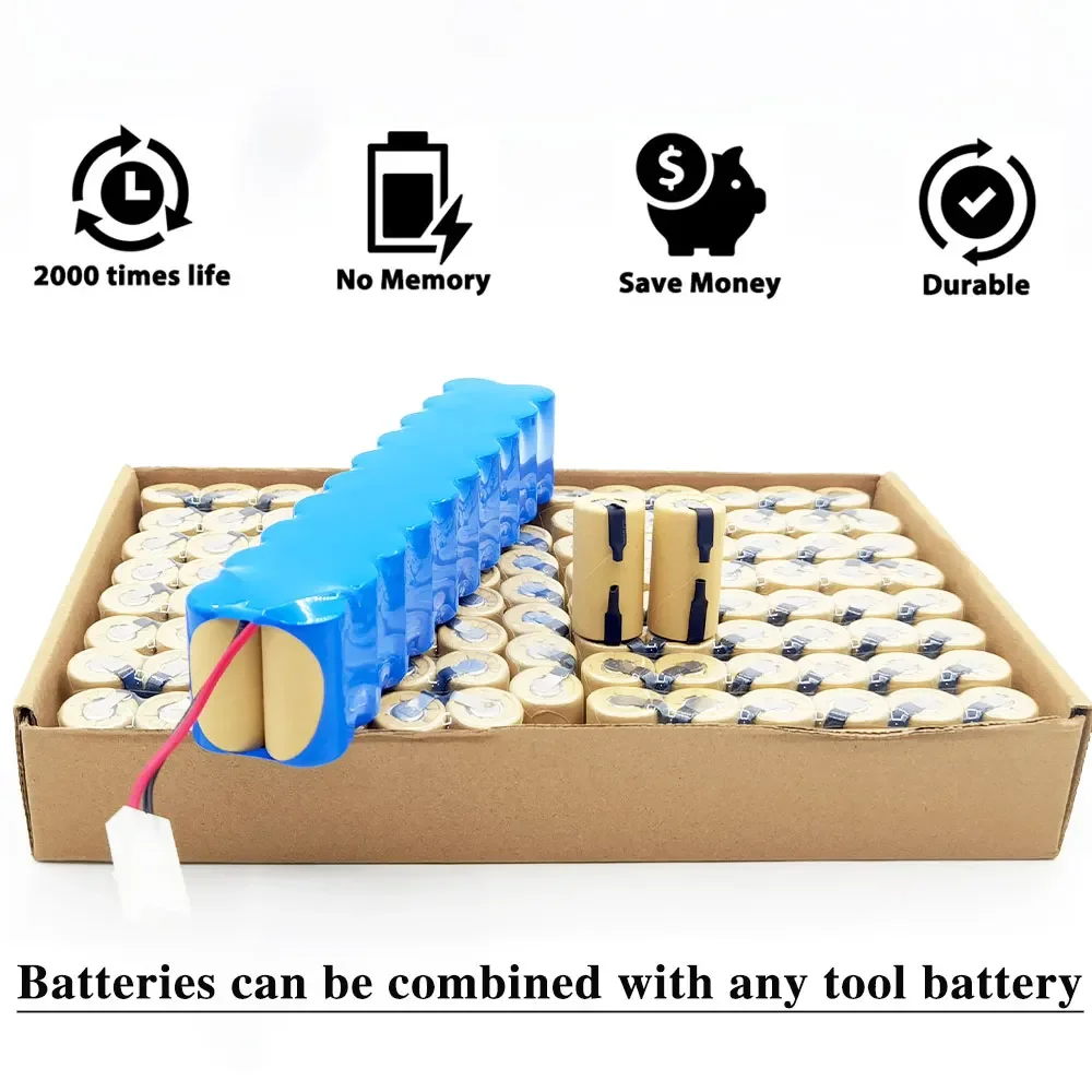 2800mAh SC NiCad Rechargeable Battery for Bosch Hitachi DeWalt Power Tools 1 2V High Capacity