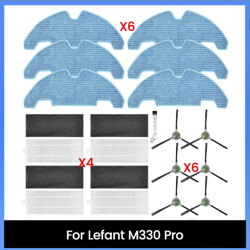 

17 шт. HEPA-фильтры, боковые щетки, накладки для швабры, сменный комплект для робота-пылесоса M330 Pro, аксессуары 【A73 AcePro】