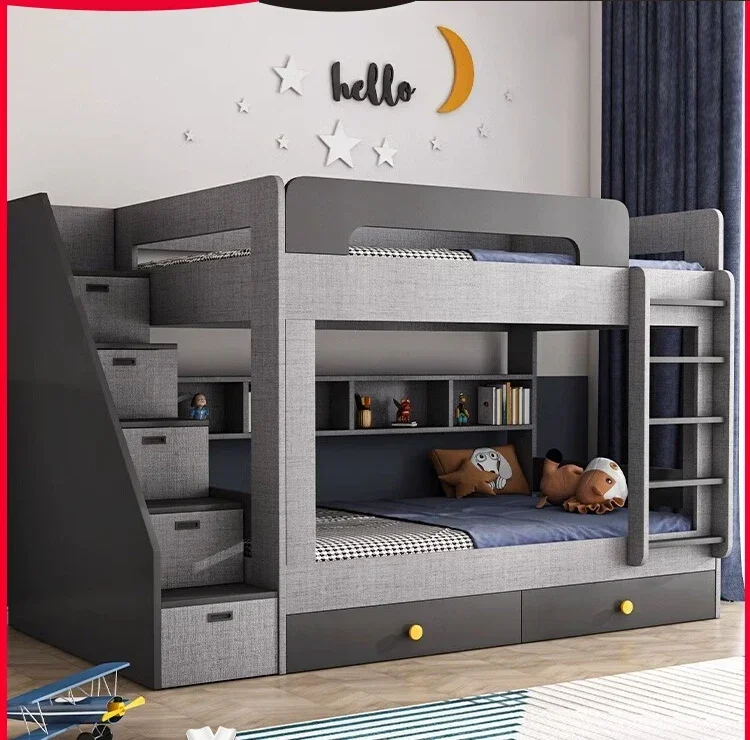 

LYN upper and lower bunk beds Small apartment staggered mother-child bed Double high and low upper and lower bunk