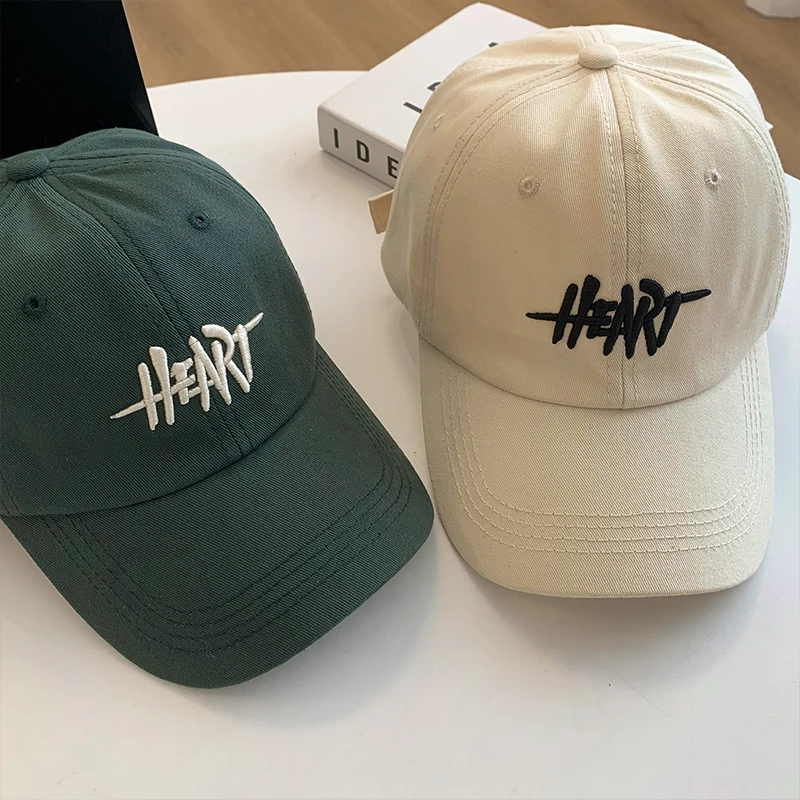 Green Baseball Cap for Women Summer Soft Top Embroidery Big Head  Peaked Cap Niche Ins Fashion Brand Face-Showing Small Hat Men