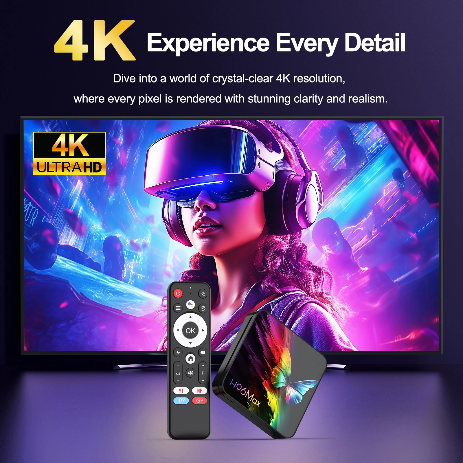 H96 MAX RK3518 صندوق التلفزيون الذكي Android14.0 TV BOX فراشة Wifi6 BT5.4 4K HD إيثرنت جوجل صوت مساعد مشغل الوسائط Tvbox