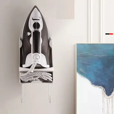 Supporto in ferro portatile appendiabiti per asse da stiro per uso domestico dell'hotel supporto a parete bianco nero Rack di stoccaggio in ferro forniture per la casa