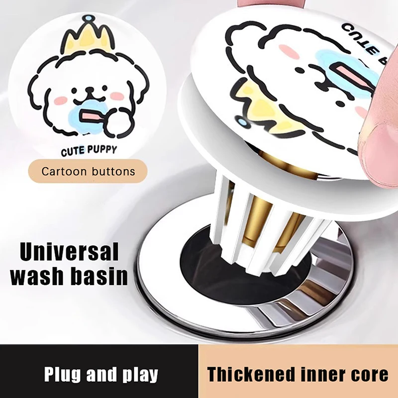 

Ceramics Kitchen Sink Plug Universal Bounce Core Floor Drain Anti-Odor Useful Home Sink Drain Plug Bathroom Sink Clogging Filter