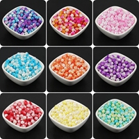 8mm 100pcs Bicolor Rose Imitation Pearl Gradient Acrylic Beads For Jewelry Making DIY Handmade Bracelet Loose Beads Accessories