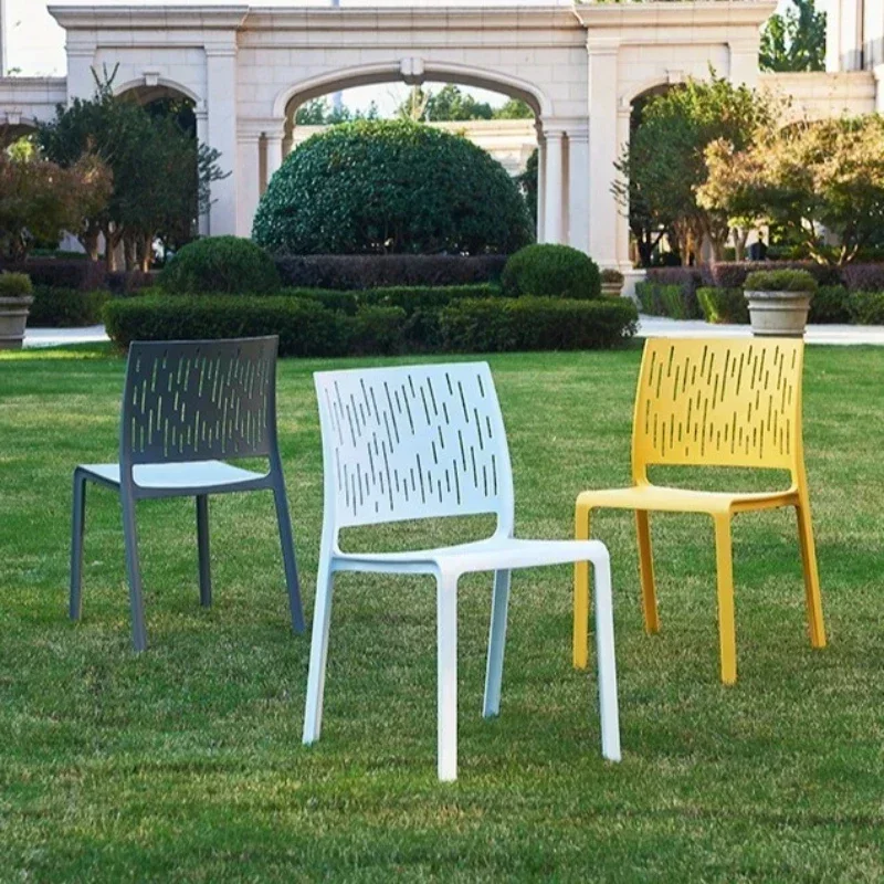 Plastic chairs Household backrest stools Commercial stackable dining table chairs Living room leisure chairs