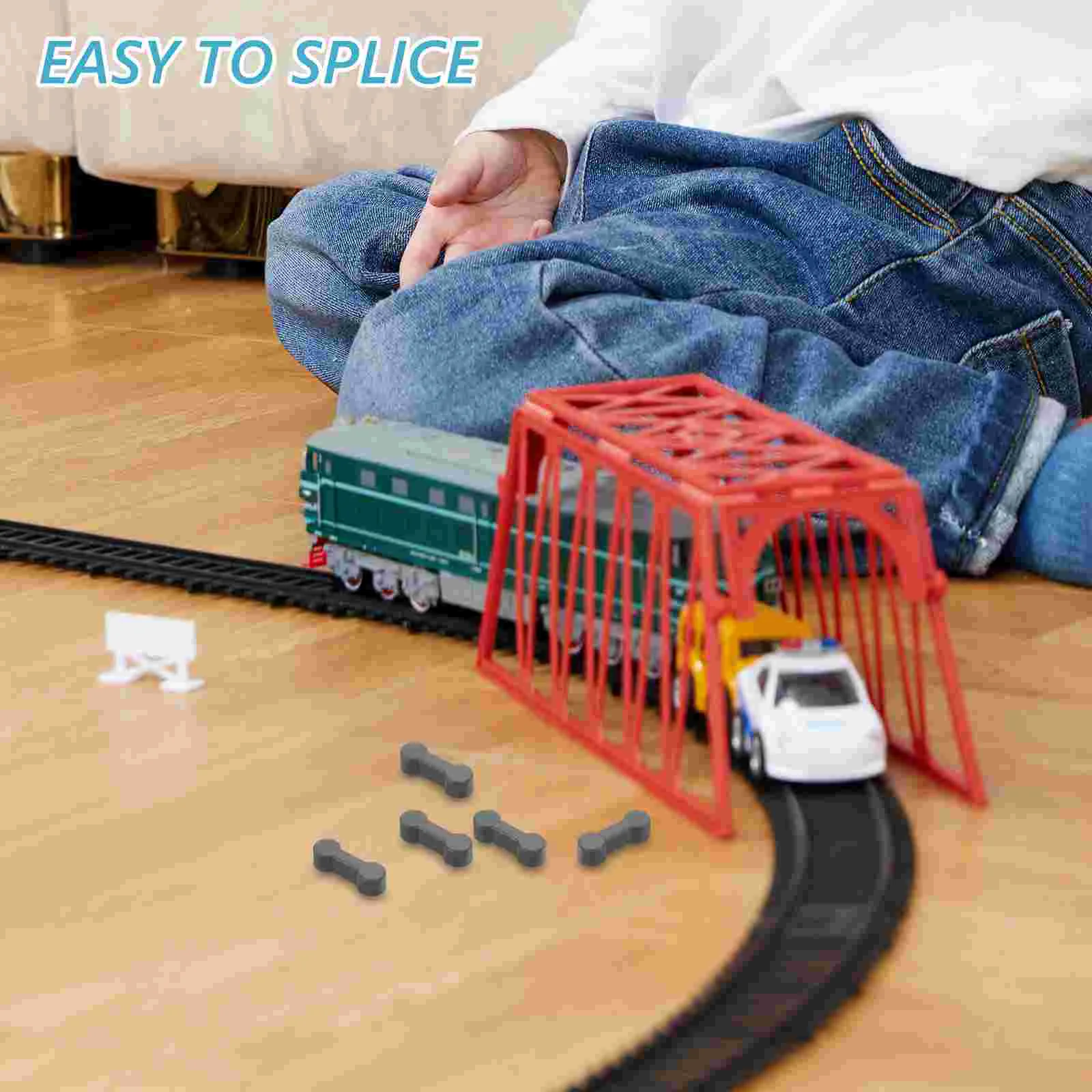 20 Pcs Train Track Buckle Parts Wooden Connectors Plastic Joiners Dark Grey Adapter Kit Toys Accessories for Trains