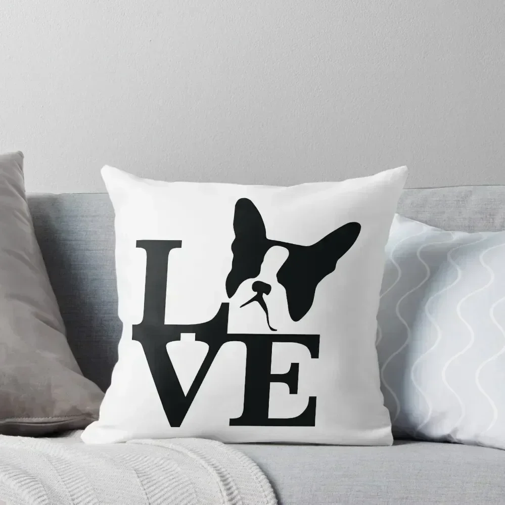 

Boston Terrier Love Throw Pillow Anime Sofas Covers sleeping pillows pillow