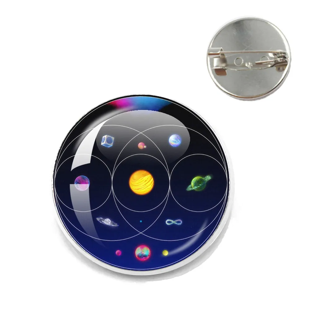 Music Of The Spheres Rock Coldplay Band Hot Music Album Picture Pin Hat Brooch Cute Decor Metal Jewelry Badge Fan Gift Lapel Pin