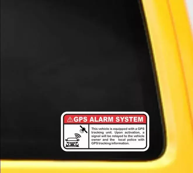 Vehicle Security Warning Sticker Anti Theft GPS Alarm Durable Vinyl Decal for Car Exterior Protective Decoration