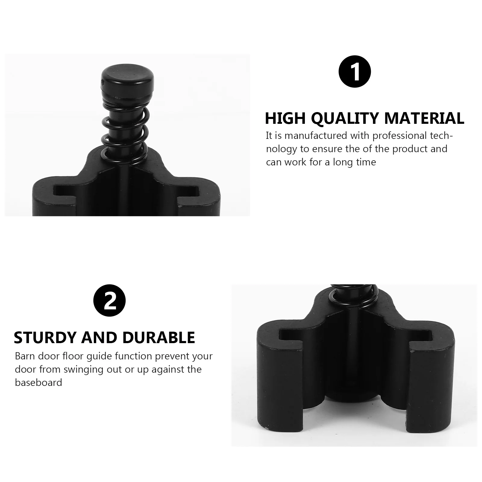 

1Pcs Sliding Barn Door Stopper Adjustable Spring Floor Guide Black Barn Door Hardwares Durable Quiet Operation