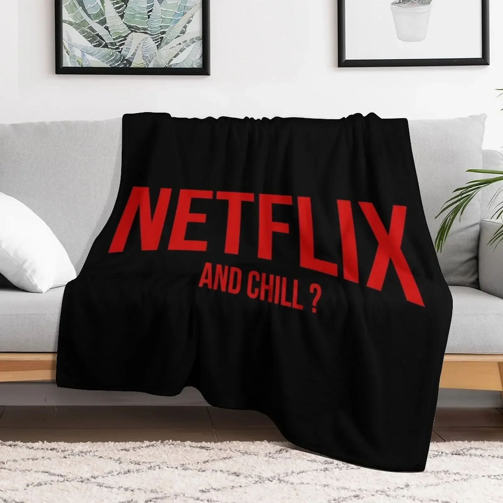 

Netflix and chill Throw Blanket Extra Large Throw Designers Cute Blankets