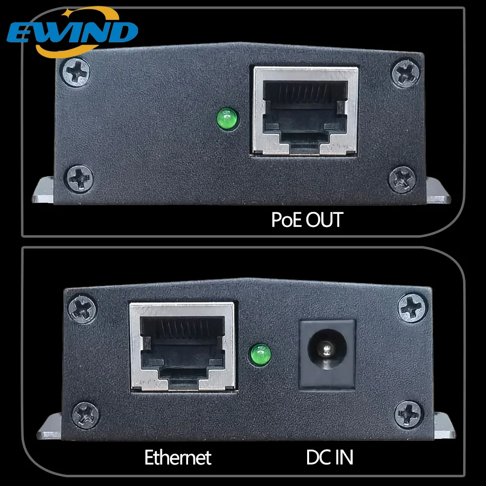EWIND-inyector Gigabit POE de 10/100/1000Mbps, Compatible con IEEE802.3af/at/BT, fuente de alimentación de puerto único para salida de dispositivo