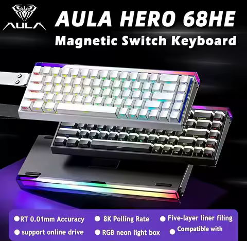 AULA HERO 68HE RGB Gaming Mechanical Keyboard Magnetic Switch Keyboard Rapid Trigger 8K Return Wired Esports Custom Keyboard