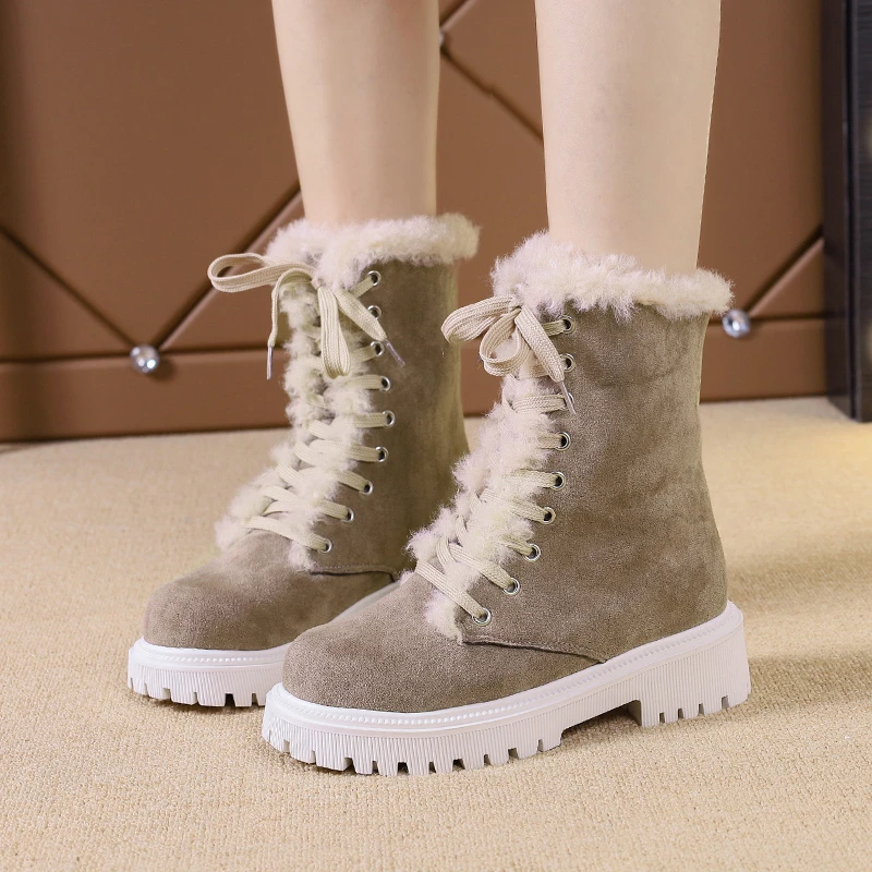 

New Snow Boots Women's Winter Shoes Plus Velvet Cotton Shoes Fashion Mid-calf and Ankle Women's Boots Warm Shoes Marton Boots