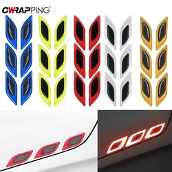 6pcs/Set Car Reflective Stickers Anti-Scratch Safety Warning Sticker for Moto Truck Auto Motor Exterior Decorative Accessories