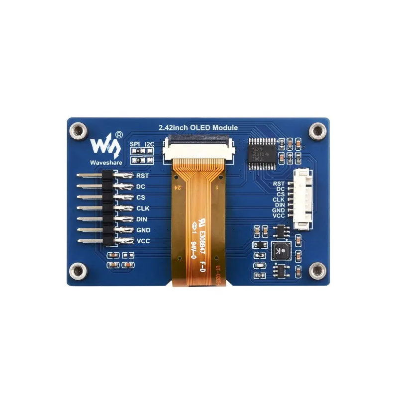 Waveshare 2.42inch OLED Display Module, 128×64 Resolution, SPI / I2C Communication