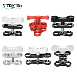 NiteScuba 2 Two Holes Clip Clamp Tripod Butterfly For Ball Head Mount Light Arm Bracket Connector Mount Adapter for Gopro Camera