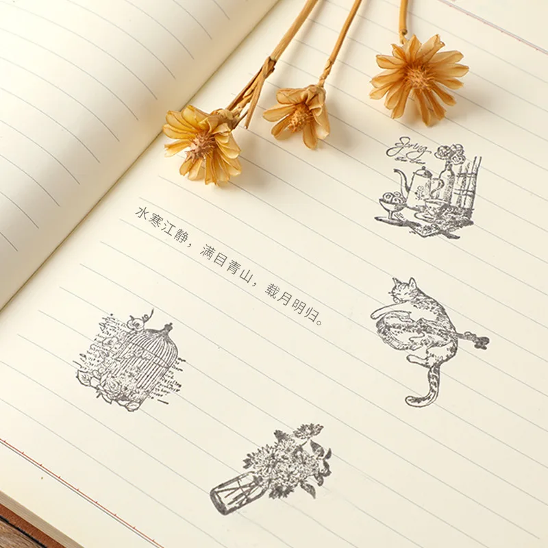 Creative Stationery Good Times Handbook Seal DIY Retro Literary Daily Decoration Wooden Seal stamp custom stamp Student statio