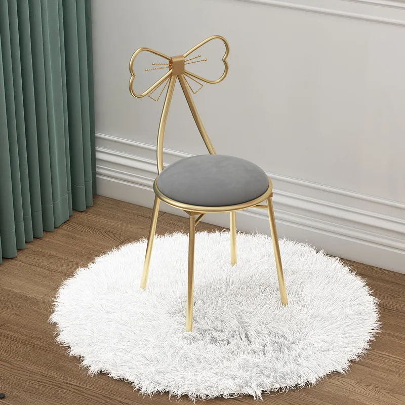 

Deep Pink Butterfly Back Makeup Chair Soft Sponge Vanity Chair Fashion Princess Style Dressing Chair for Bedroom