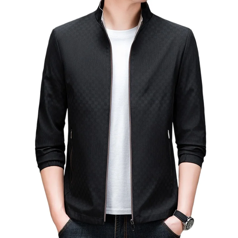 

New Spring England Style Business Jacket Men Stand Collar Zipper Fly Autumn Coat for Man Clothing Men Jacket