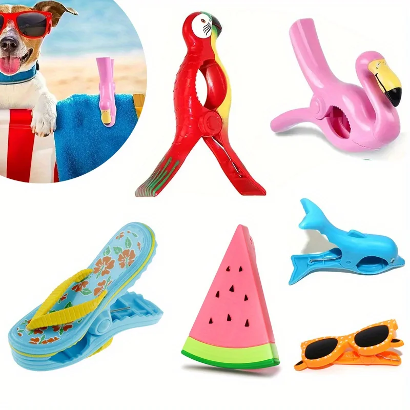 Animal Flamingo Sun Chair, Beach Towel, Windproof Clip. Used for Sunshades, Large Drying Racks, Clothing and Towel Fixing Clips