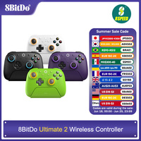 8BitDo Ultimate 2 Wireless, TMR Joysticks & Hall Effect Triggers Controller with Charging Dock for PC,Windows 10,11, Android