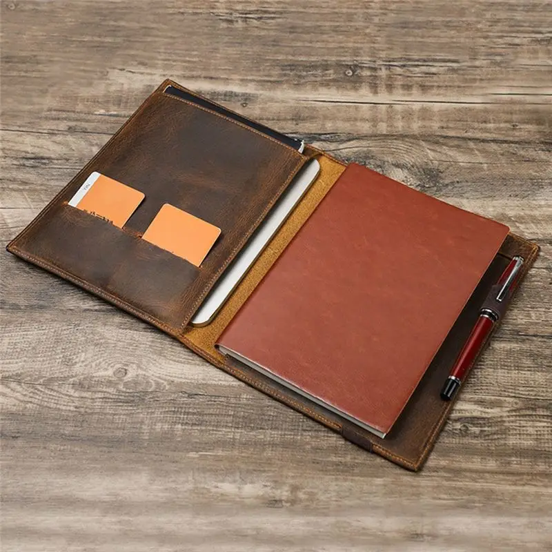 Stylish-Notebook Combination Protective Cover Folder File Book Cover Business Stationery Contract Document Storage Box,A5 Durabl