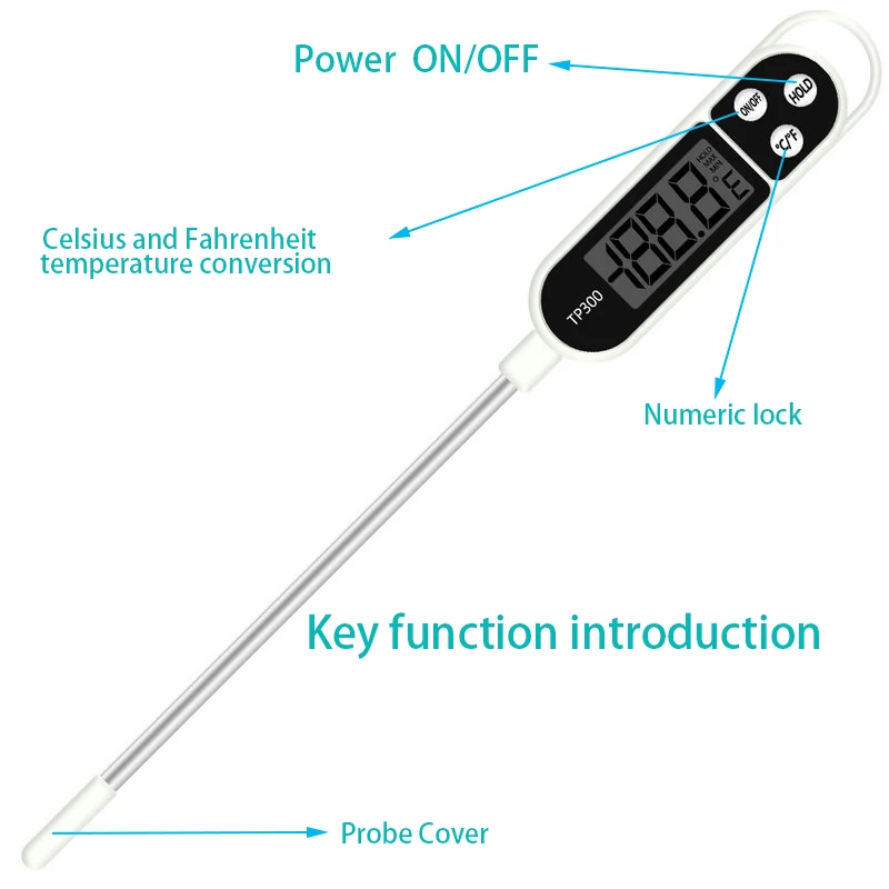 

TP300/TP101 Food Thermometer Digital Kitchen Thermometer for Meat Cooking Food Probe BBQ Electronic Oven Kitchen Hygrometer