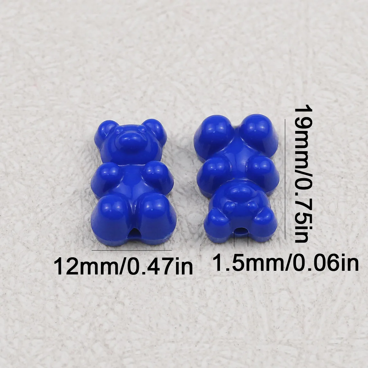 30pcs/lot Deep Blue Gummy Bear Beads Acrylic Loose Spacer Beads for Jewelry Making Charms Diy Bracelet Necklace Earring 12x19mm