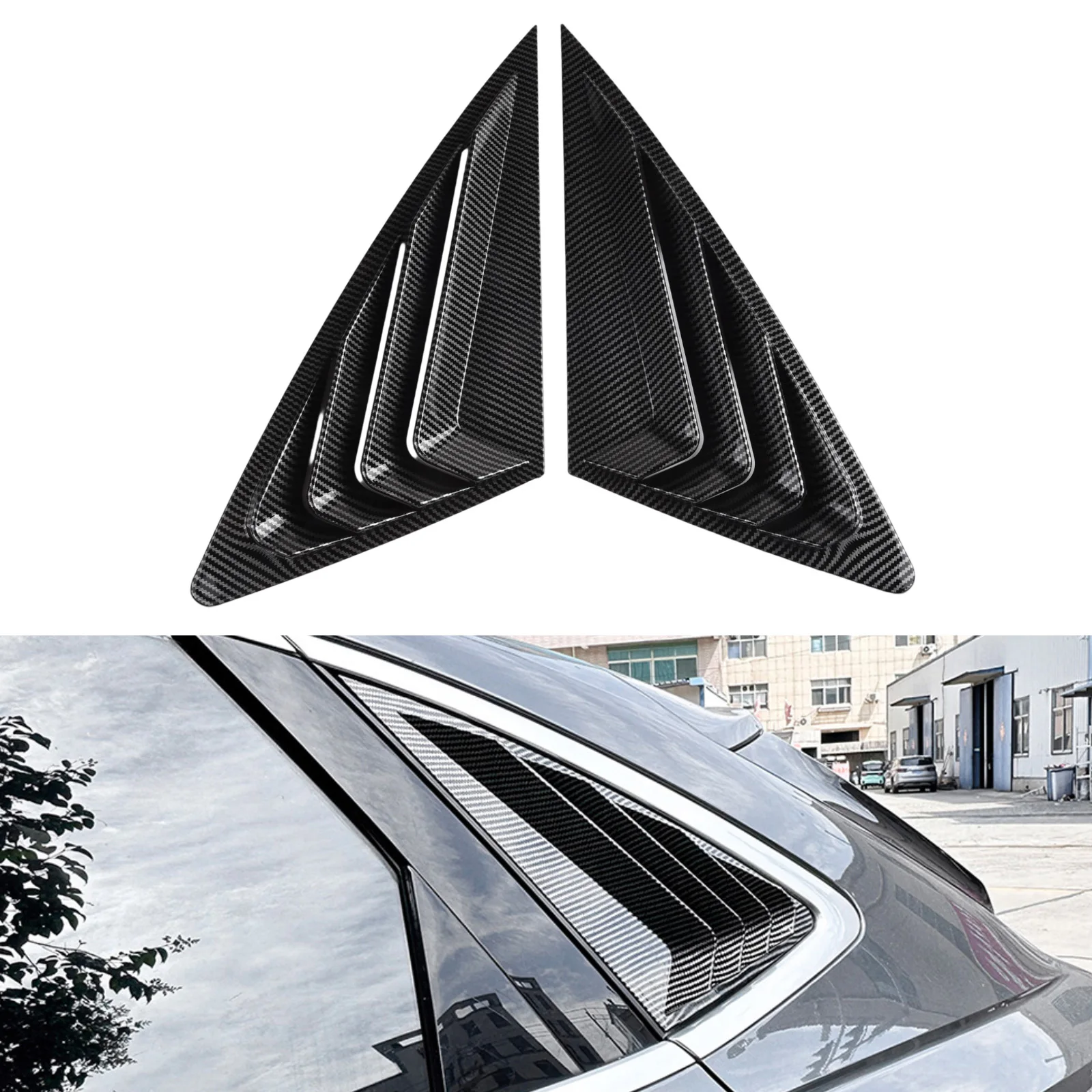 

Car Rear Window Shutter Cover Trim Window Louver Triangle Shade Spoiler Side Vent Trim For Audi For Q3 F3 Sportback 2019-24
