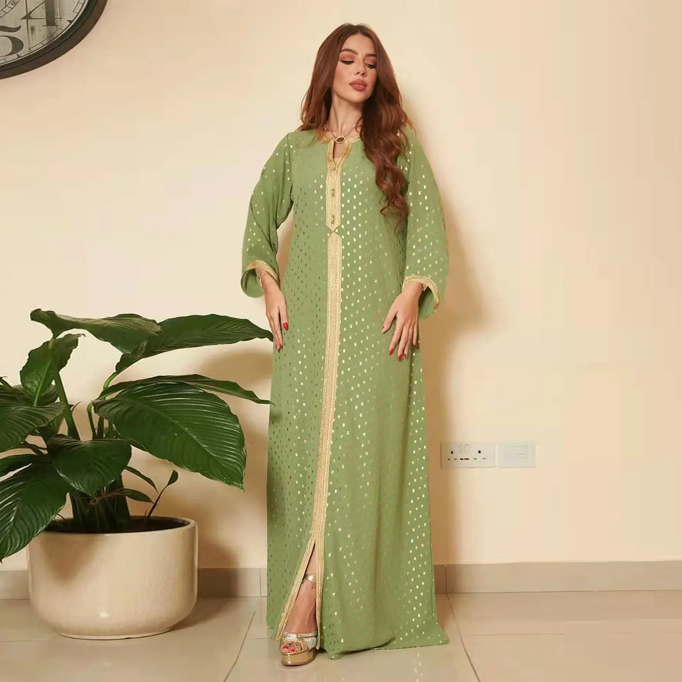 Imagem -02 - Vestido de Festa Muçulmano para Mulheres Abayas Elegante Kaftan Islâmico Kaftan Marroquino Árabe Eid Ramadan Jilbab Turquia 2023