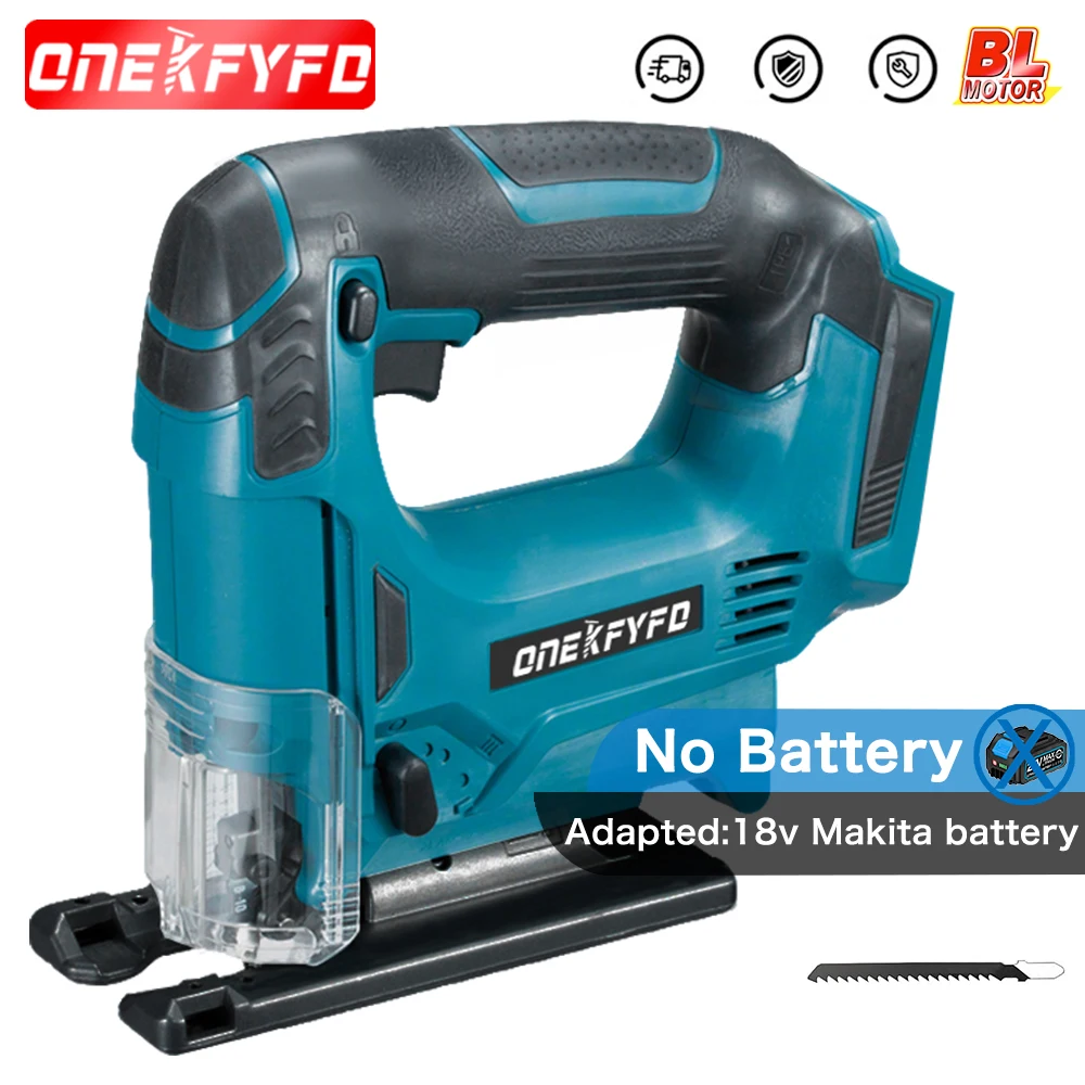 

Brushless Cordless Electric Jigsaw Angle Adjustable Multi-Function Efficient Woodworking Tools for Makita Battery（No Battery）