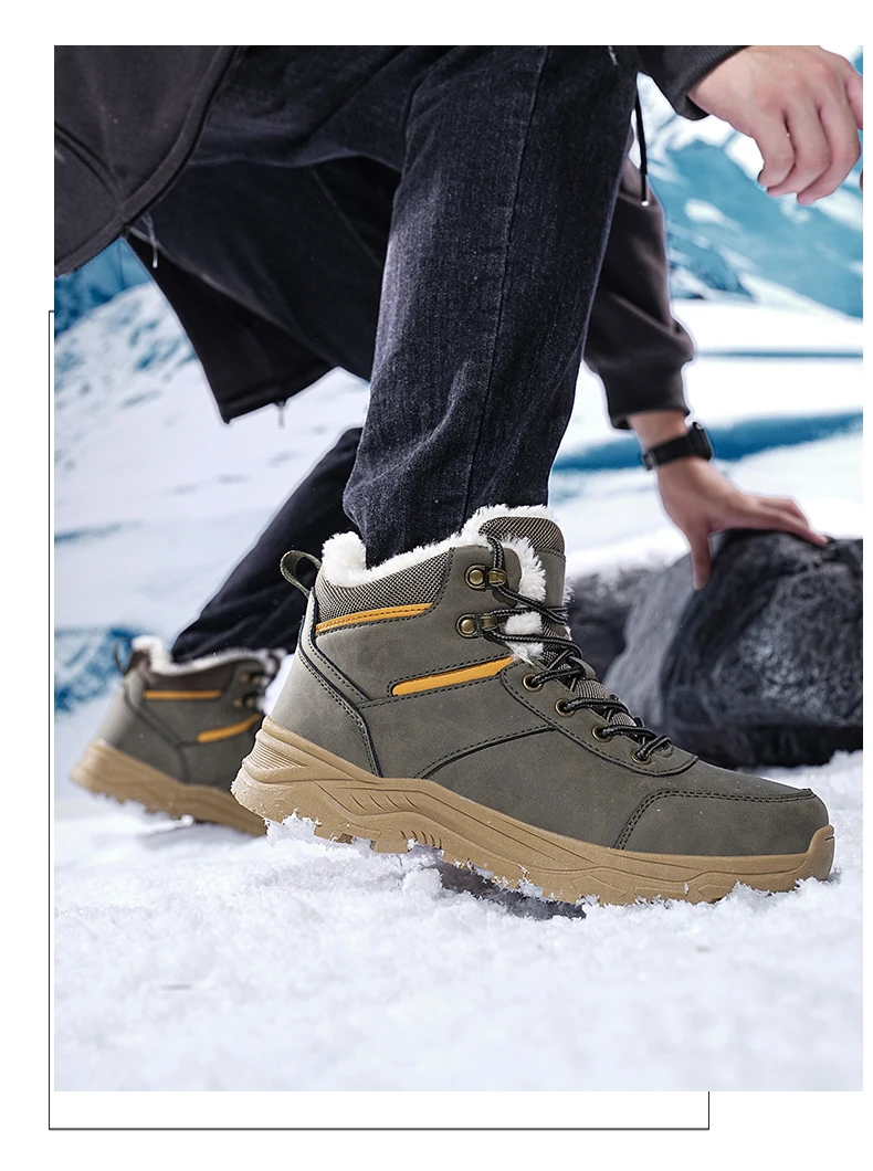 men boots 2025 New Winter Slippers Warm Men Shoes Waterproof Non-Slip Plush Sneakers Male tenis shoes Boots Men Sneakers Winter