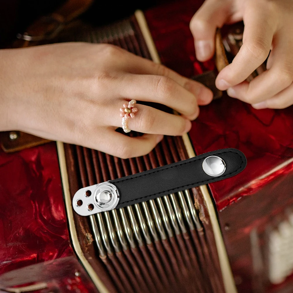

2 Pcs Musical Instrument Metal Jointed Cowhide Accordion Bellows Buckle Universal Straps Steel