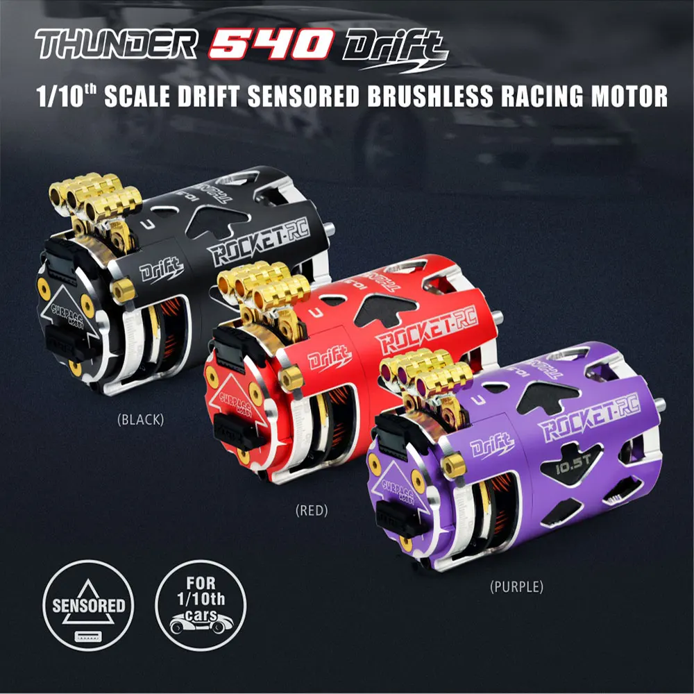 Surpass Hobby Rocket-RC 540 6.5T 8.5 10.5T 13.5T DRIFT Sensored Brushless Motor for 1/10 RC Racing Car