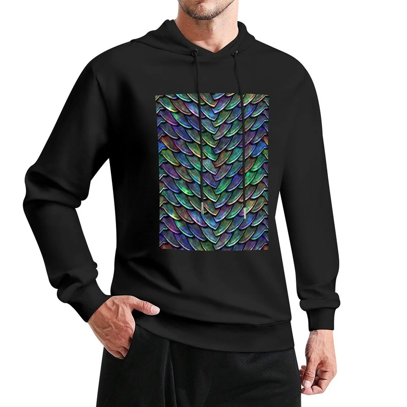 Cool Dragon Scales Vibrant 2 Pullover Hoodie men's clothes aesthetic clothing hoodie