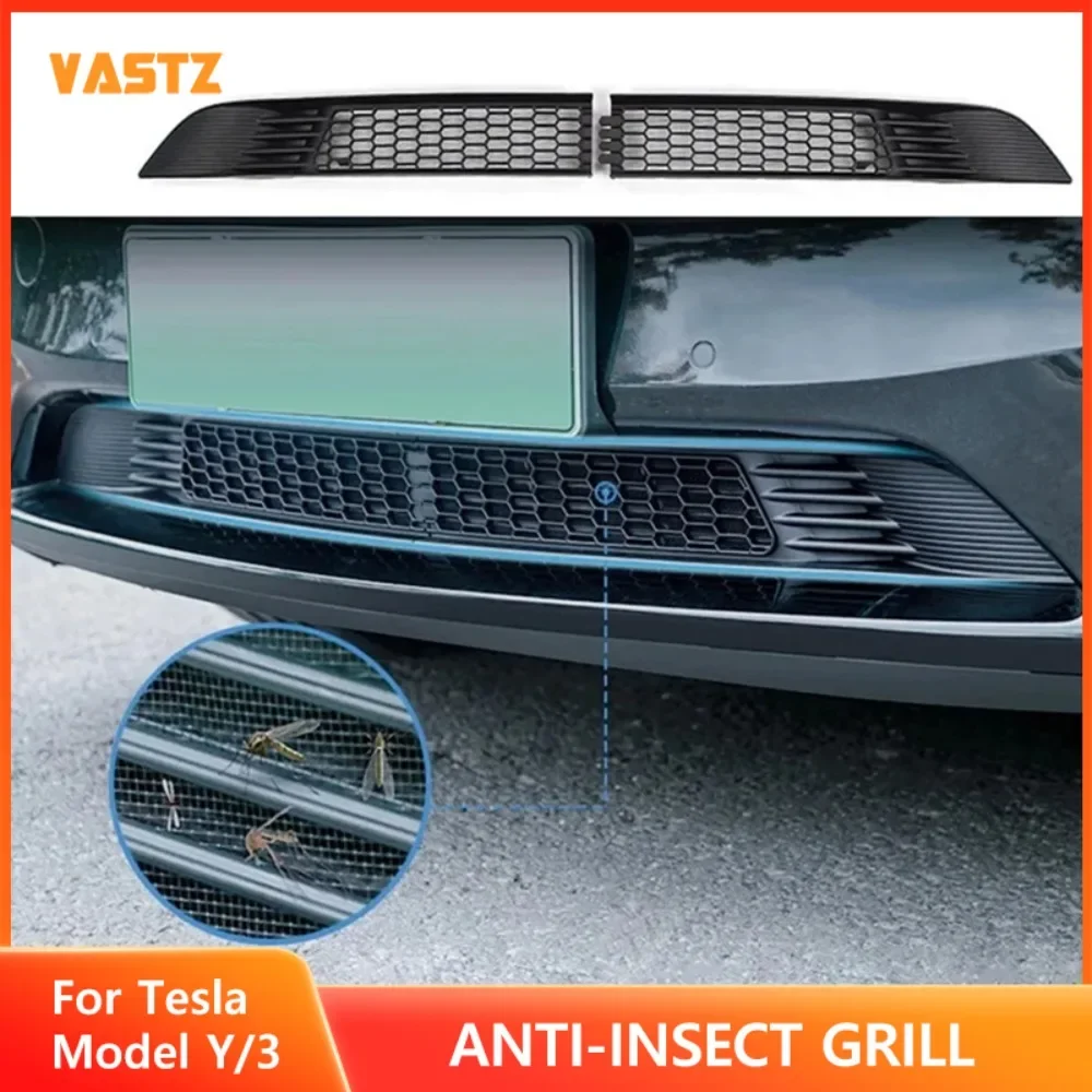 

VASTZ For Tesla Model 3 Highland Y 2021-2024 Front Grill Guard Inserts Mesh Air Inlet Vent Cover Bumper Grid Filter Accessories